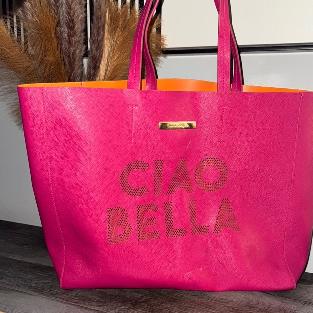 Pink and Orange Tote Bag